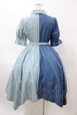 画像2: axes femme / バイカラー半袖ワンピ M ブルー H-26-02-11-1024-AX-OP-NS-ZH (2)