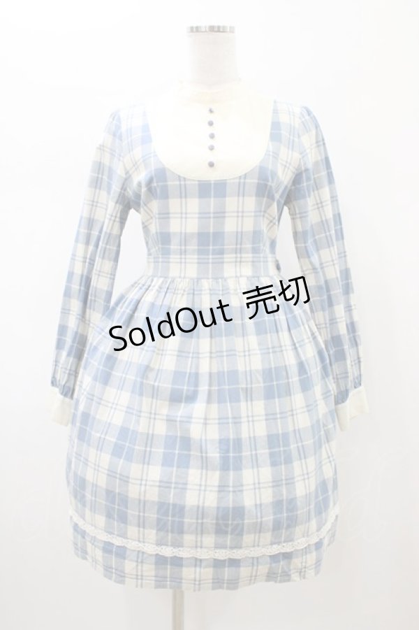 画像1: Fi.n.t / ヨーク切替チェックワンピース Free サックス H-26-02-11-1027-CA-OP-NS-ZH (1)