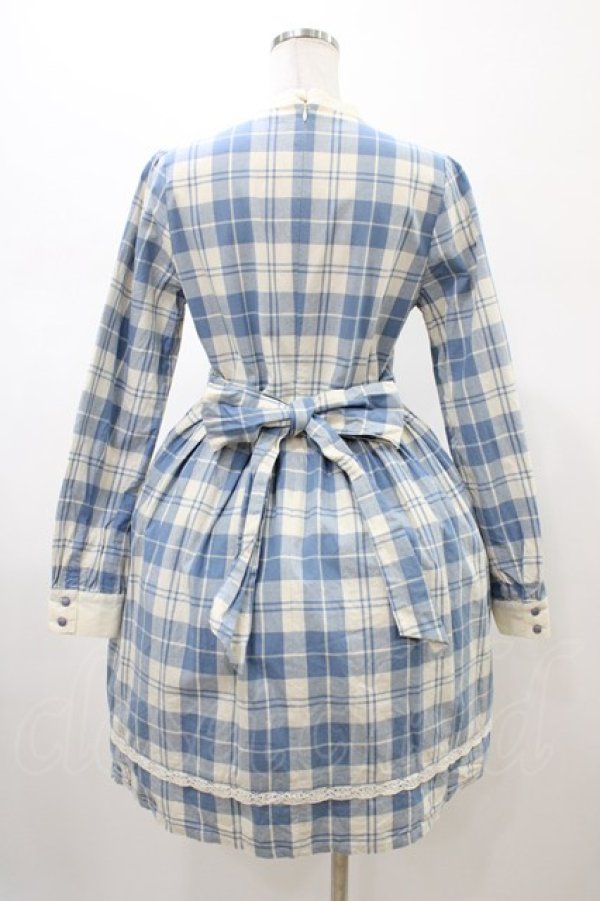 画像2: Fi.n.t / ヨーク切替チェックワンピース Free サックス H-26-02-11-1027-CA-OP-NS-ZH (2)