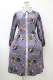 画像1: axes femme POETIQUE / ラ レコルト柄シャツワンピース M パープル H-26-02-11-1028-AX-OP-NS-ZH (1)