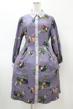 画像: axes femme POETIQUE / ラ レコルト柄シャツワンピース M パープル H-26-02-11-1028-AX-OP-NS-ZH