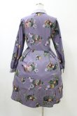 画像2: axes femme POETIQUE / ラ レコルト柄シャツワンピース M パープル H-26-02-11-1028-AX-OP-NS-ZH (2)