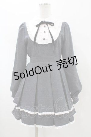 画像: Honey Cinnamon / ベロアリボン配色ヨークワンピース FREE ブラック H-26-02-11-1030-LO-OP-YZ-ZH