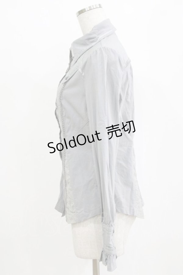 画像2: Rozen Kavalier / チェーン付き刺繍シャツ  グレー H-26-02-11-047-OO-BL-AK-ZH (2)