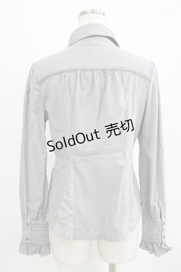 画像3: Rozen Kavalier / チェーン付き刺繍シャツ  グレー H-26-02-11-047-OO-BL-AK-ZH (3)