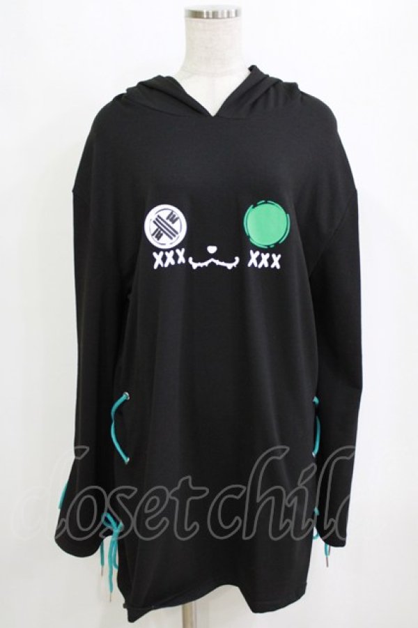 画像1: NieR Clothing / プリントプルパーカー  黒 H-26-02-11-050-PU-TO-AK-ZH (1)