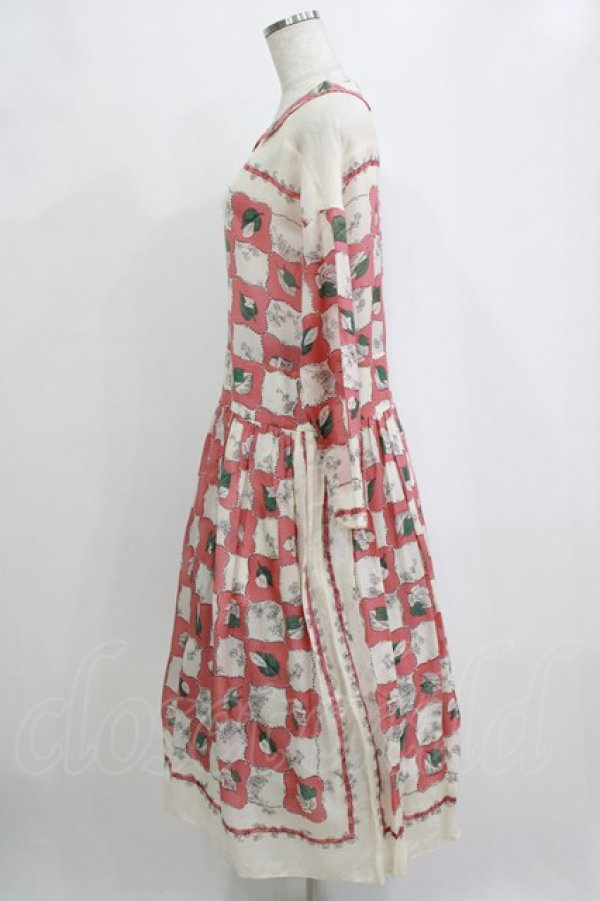 画像2: Jane Marple Dans Le Salon / Winter leafのタブリエドレス  ピンク H-26-02-11-006-JM-OP-KB-ZH (2)