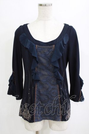 画像: Rozen Kavalier / レース切替トップス  ネイビー H-26-02-11-056-OO-TO-KB-ZH