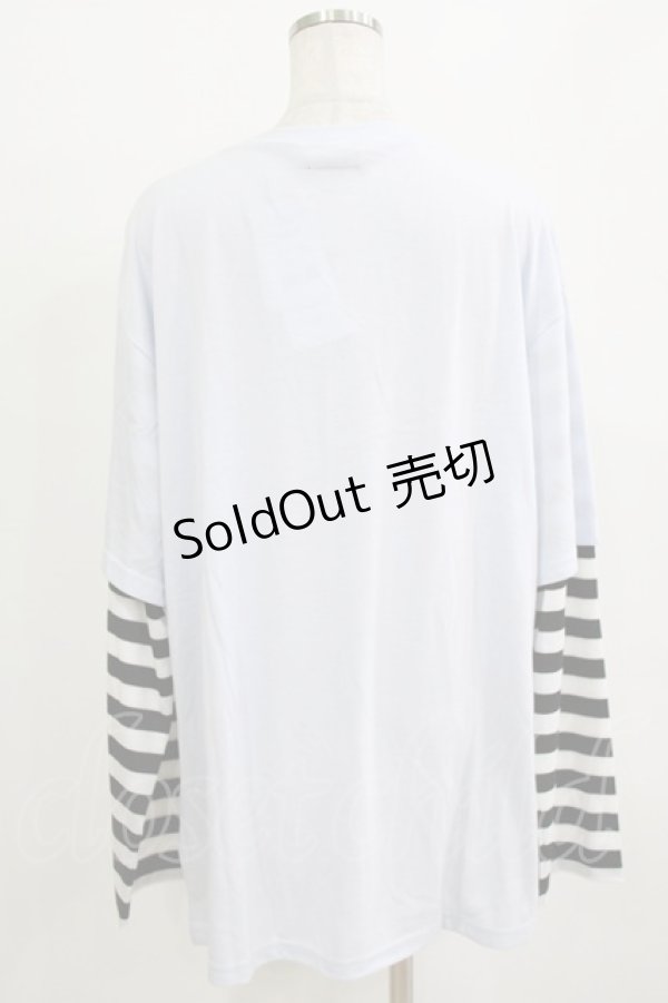 画像3: LISTEN FLAVOR / ファイヤーハートベアレイヤード風ロンT F サックス H-26-02-11-061-PU-TO-AK-ZH (3)