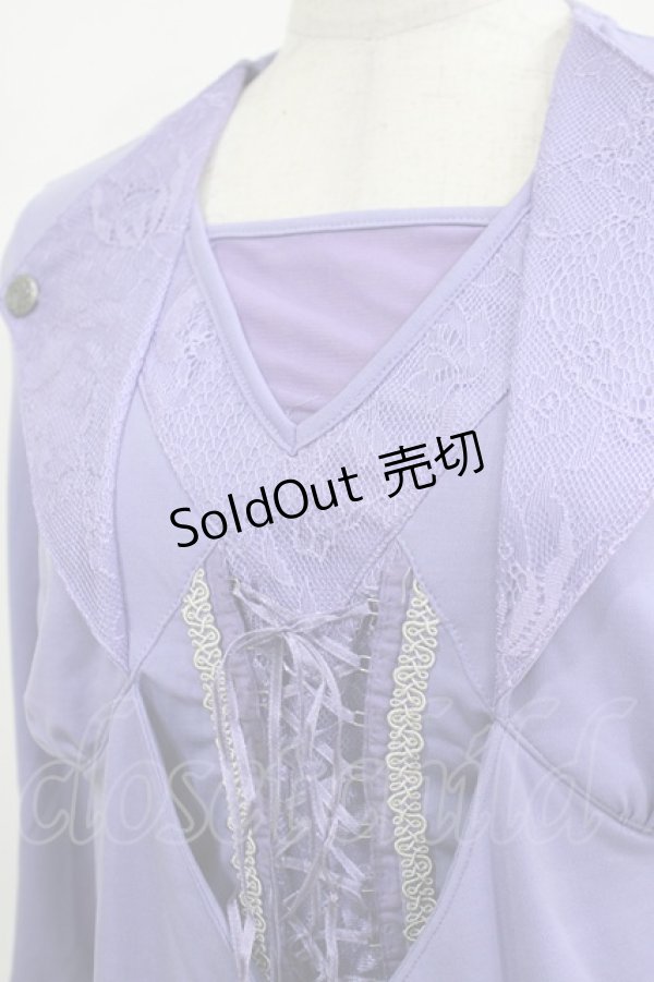 画像4: Ozz Croce / メッシュ切替レイヤードトップス  紫 H-26-02-11-064-OO-TO-AK-ZH (4)