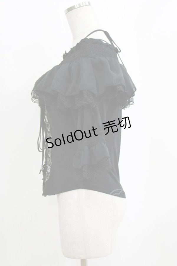 画像2: Ozz oneste / 薔薇刺繍オフショルダープルオーバー  ブラック H-26-02-11-066-OO-TO-KB-ZH (2)