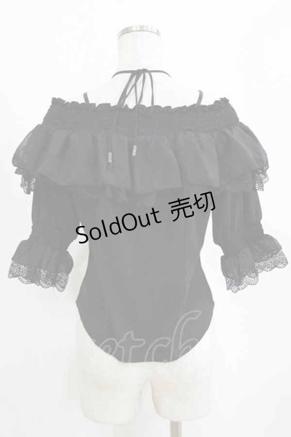 画像3: Ozz oneste / 薔薇刺繍オフショルダープルオーバー  ブラック H-26-02-11-066-OO-TO-KB-ZH (3)