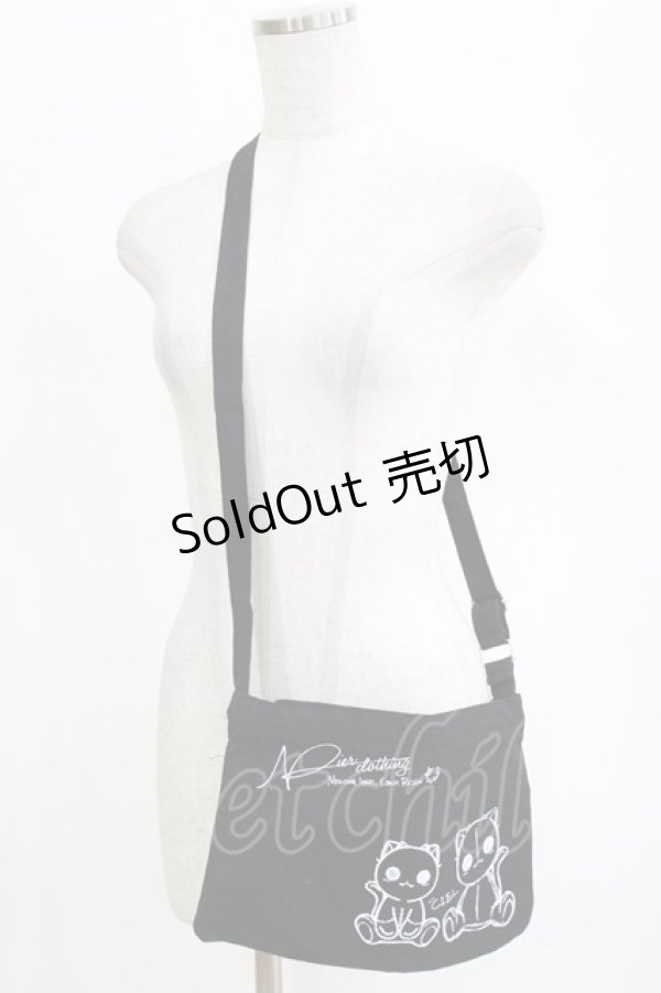 画像1: NieR Clothing / ショルダーポーチ  黒 H-26-02-11-068-PU-BG-AK-ZH (1)