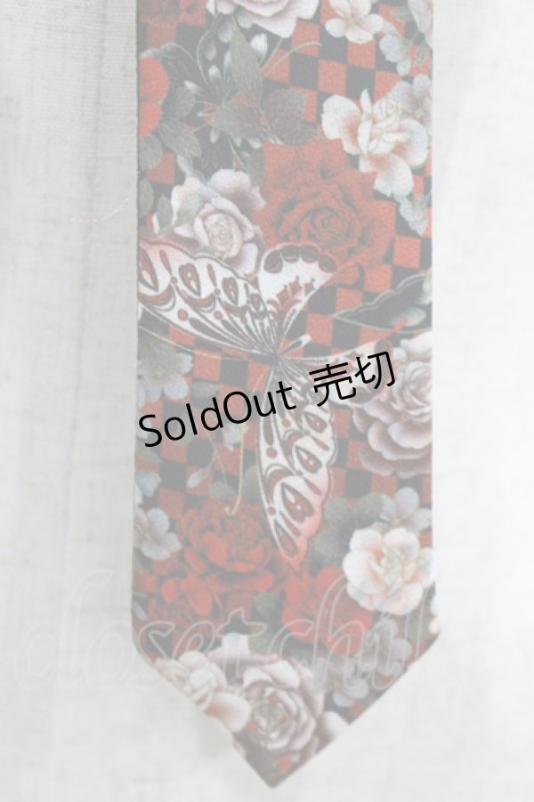 画像2: Qutie Frash / ネクタイ  蝶赤×黒 H-26-02-11-073-QU-ZA-AK-ZH (2)