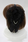 画像2: ATELIER PIERROT / 薔薇レースカチューシャ  黒 H-26-02-11-075-EL-AC-AK-ZH (2)