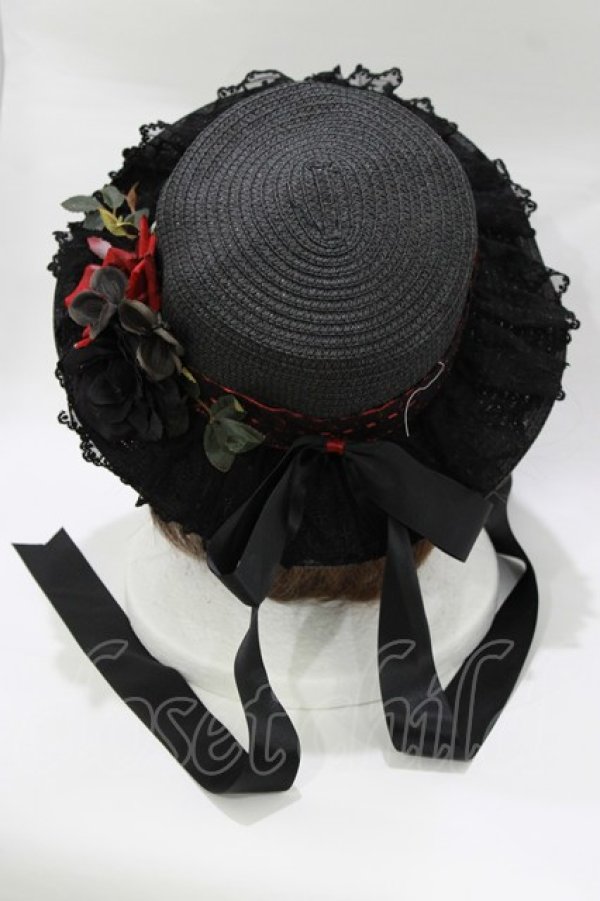 画像2: system'id' / コサージュストローハット  ブラック H-26-02-11-077-EL-AC-KB-ZH (2)