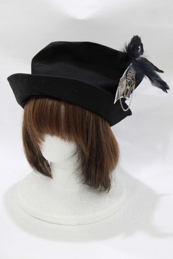 画像1: uf. / スチームパンクピン付ハット  ブラック H-26-02-11-078-PU-AC-KB-ZH (1)