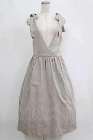 画像: merry jenny / ショルダーリボンジャンパースカート  ライトグレー H-26-02-11-009-LO-OP-KB-ZH