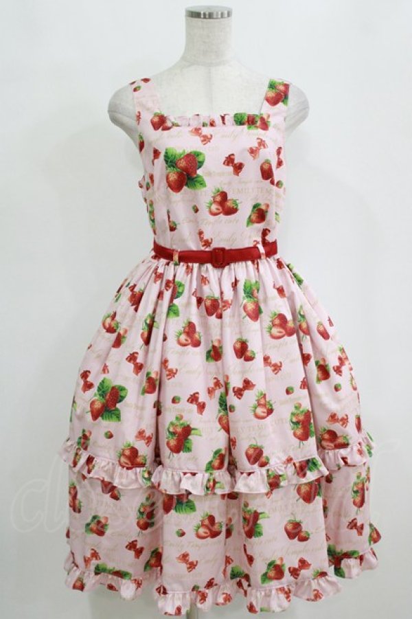 画像1: Emily Temple cute / Mellow Strawberryノースリーブワンピース M ピンク H-26-02-11-011-ET-OP-KB-ZH (1)