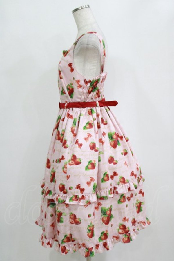 画像2: Emily Temple cute / Mellow Strawberryノースリーブワンピース M ピンク H-26-02-11-011-ET-OP-KB-ZH (2)
