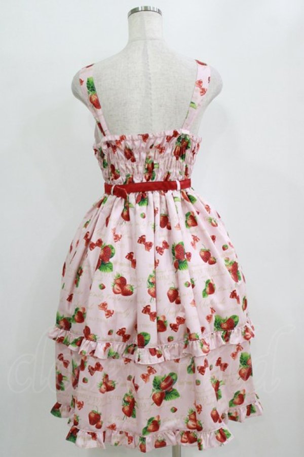 画像3: Emily Temple cute / Mellow Strawberryノースリーブワンピース M ピンク H-26-02-11-011-ET-OP-KB-ZH (3)