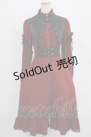 画像: Ozz oneste / Spring Rose Carolジップワンピース  ボルドー H-26-02-11-012-OO-OP-KB-ZH