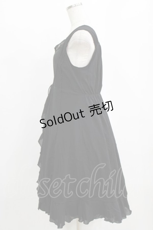 画像2: Ozz oneste / 薔薇刺繍レイヤードワンピース  黒 H-26-02-11-013-OO-OP-AK-ZH (2)