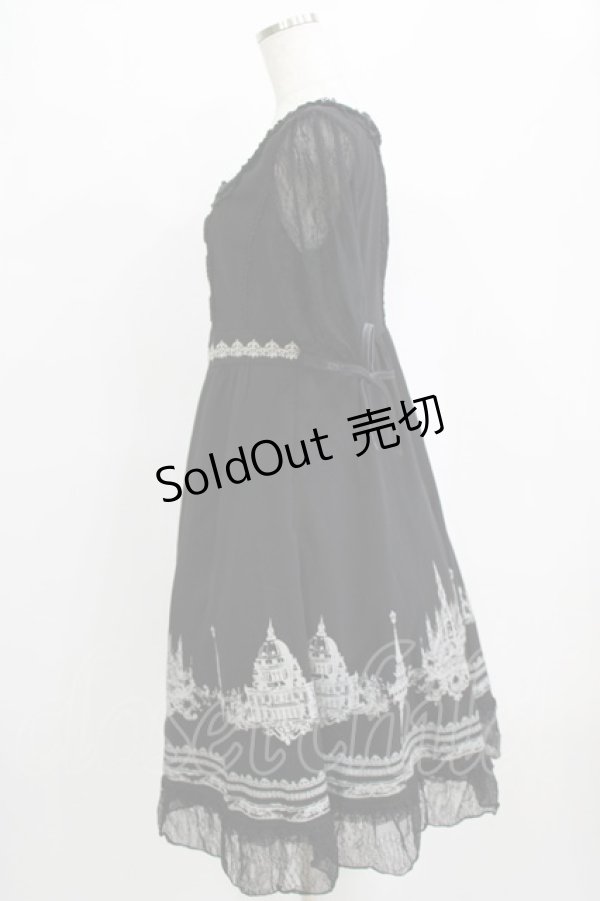 画像2: Ozz oneste / レース切替プリントワンピース  黒 H-26-02-11-014-OO-OP-AK-ZH (2)