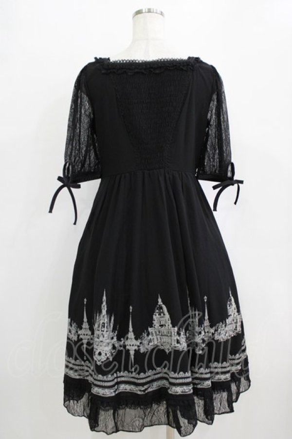 画像3: Ozz oneste / レース切替プリントワンピース  黒 H-26-02-11-014-OO-OP-AK-ZH (3)