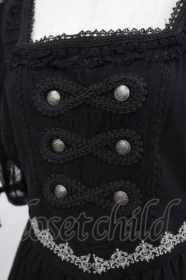 画像5: Ozz oneste / レース切替プリントワンピース  黒 H-26-02-11-014-OO-OP-AK-ZH (5)