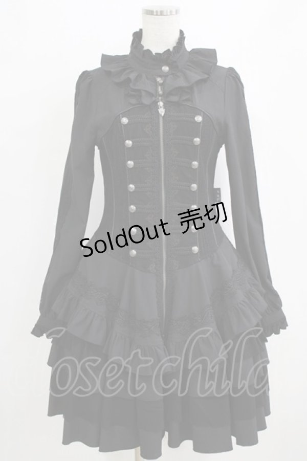 画像1: OZZ ANGELO / ナポレオンZIPオーバーワンピース  ブラック H-26-02-11-015-OO-OP-KB-ZH (1)