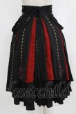 画像3: Ozz oneste / 霧蝶刺繍入り袴風プリーツスカート  黒×赤 H-26-02-11-019-OO-SK-KB-ZH (3)
