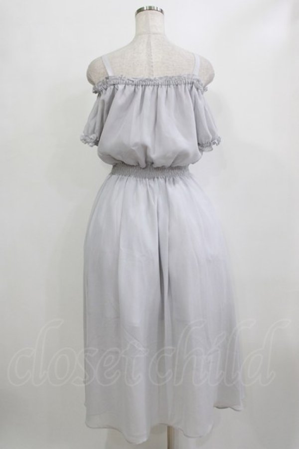 画像3: Ank Rouge / オフショルシフォンロングワンピース M グレー H-26-02-12-021-CA-OP-NS-ZH (3)