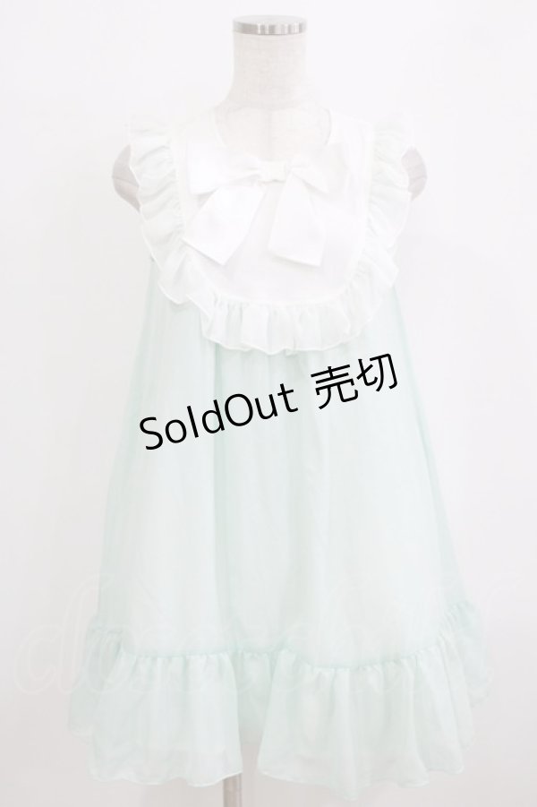 画像1: mon lily / シフォンワンピース M ミント H-26-02-12-030-LO-OP-NS-ZH (1)