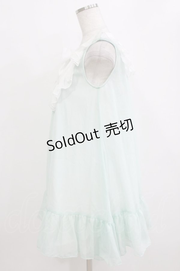 画像2: mon lily / シフォンワンピース M ミント H-26-02-12-030-LO-OP-NS-ZH (2)