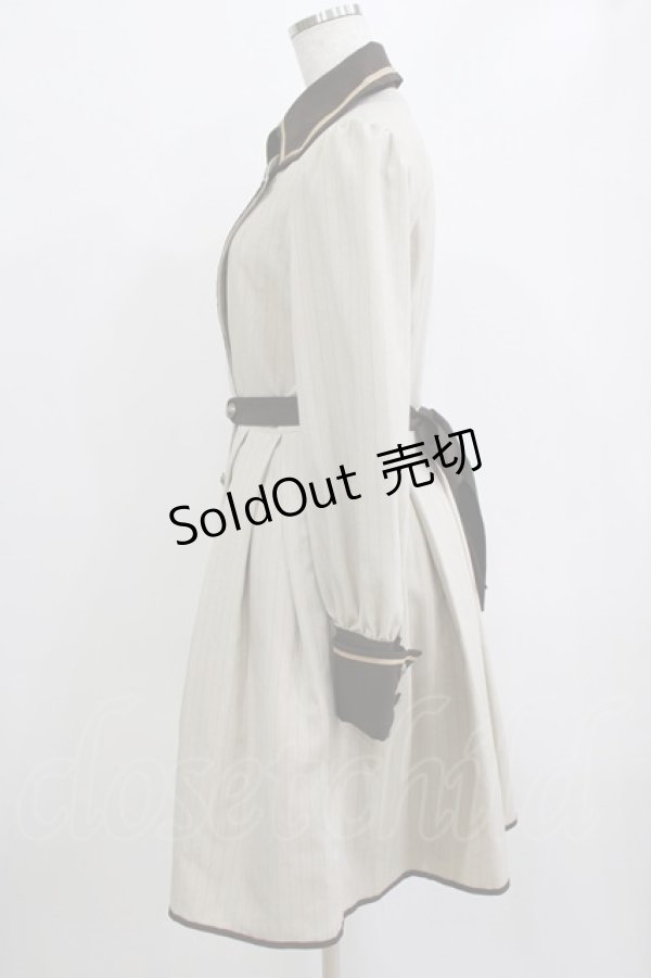 画像2: Innocent World / ストライプコートワンピース M/92cm丈 ミルクティ H-26-02-12-032-IW-OP-NS-ZH (2)