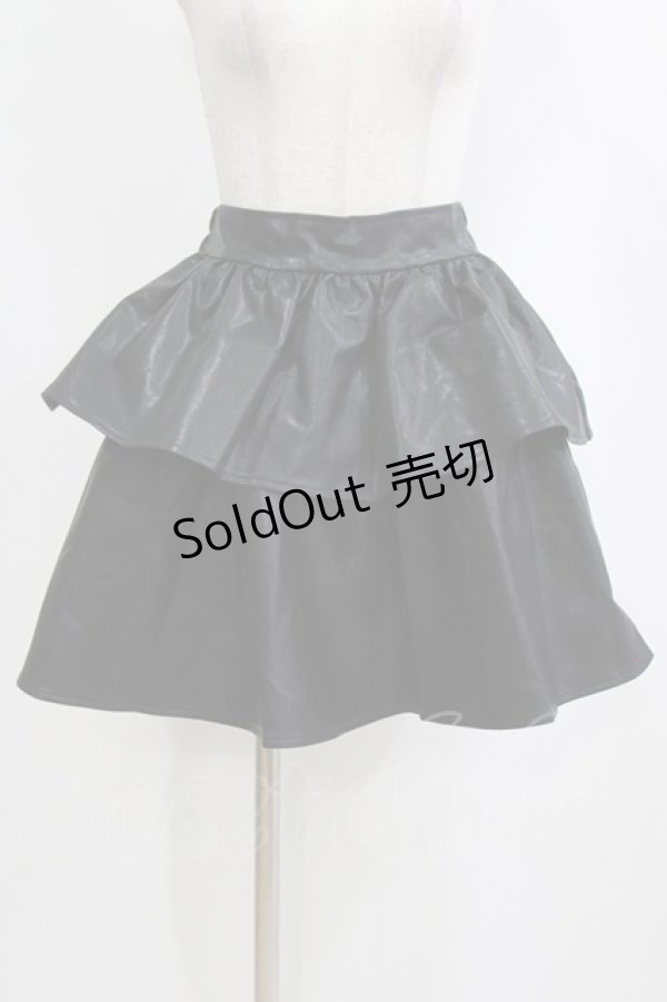 画像1: axes femme POETIQUE / フェイクレザーフリルスカート M ブラック H-26-02-12-033-AX-SK-NS-ZH (1)