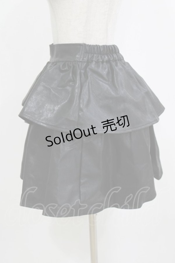 画像2: axes femme POETIQUE / フェイクレザーフリルスカート M ブラック H-26-02-12-033-AX-SK-NS-ZH (2)