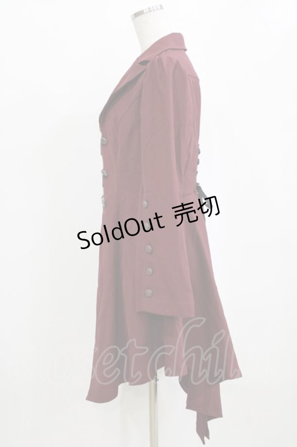 画像2: axes femme POETIQUE / 燕尾デザインロングジャケット M ワイン H-26-02-12-036-AX-JA-NS-ZH (2)