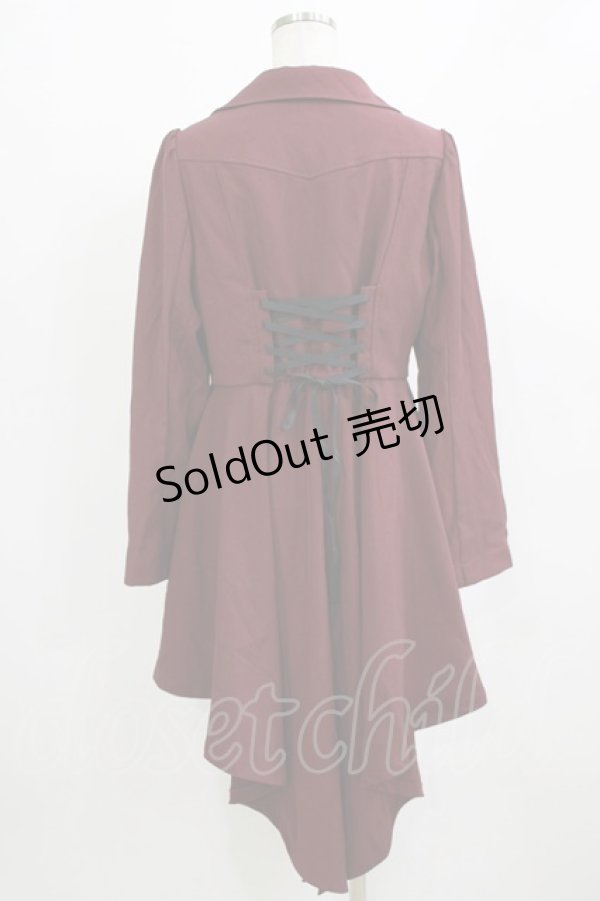 画像3: axes femme POETIQUE / 燕尾デザインロングジャケット M ワイン H-26-02-12-036-AX-JA-NS-ZH (3)