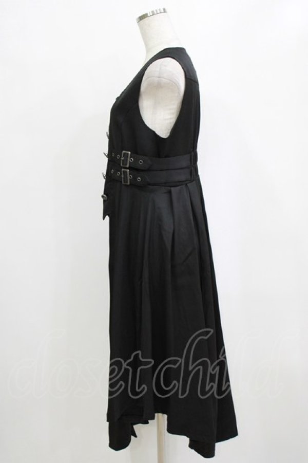 画像2: NIBBLE POISON / ベルトデザインロングベスト M ブラック H-26-02-12-037-0-JA-NS-ZH (2)