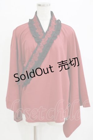 画像: Chalmiere / 和風ブラウス M ワイン H-26-02-12-044-0-BL-NS-ZH