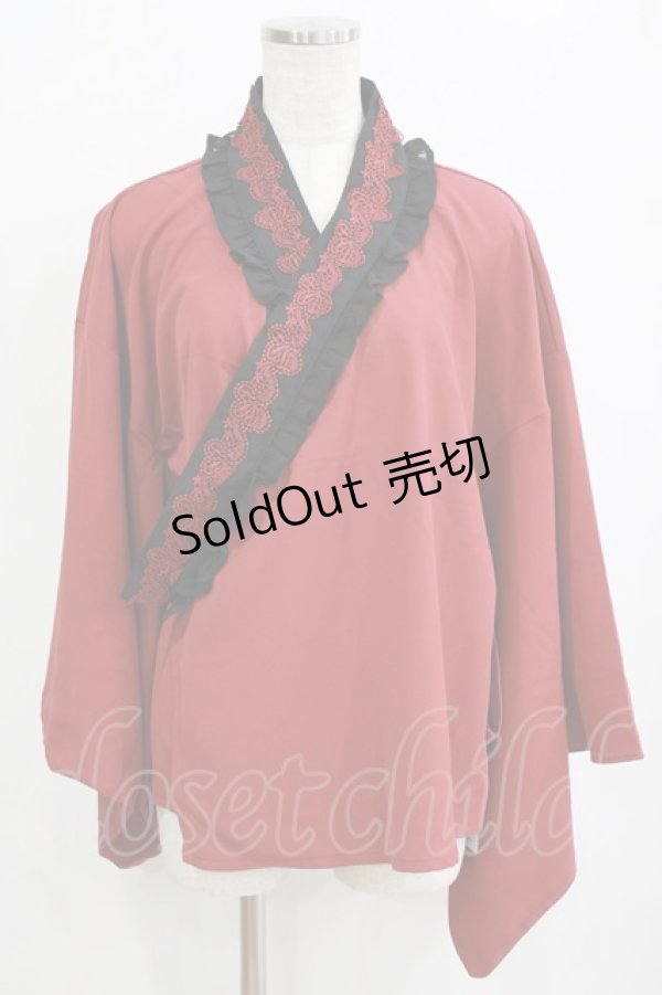 画像1: Chalmiere / 和風ブラウス M ワイン H-26-02-12-044-0-BL-NS-ZH (1)