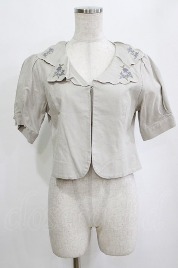 画像1: an another angelus / ハンカチ刺繍開衿ジャケット Free L/GRAY H-26-02-12-045-CA-JA-NS-ZH (1)