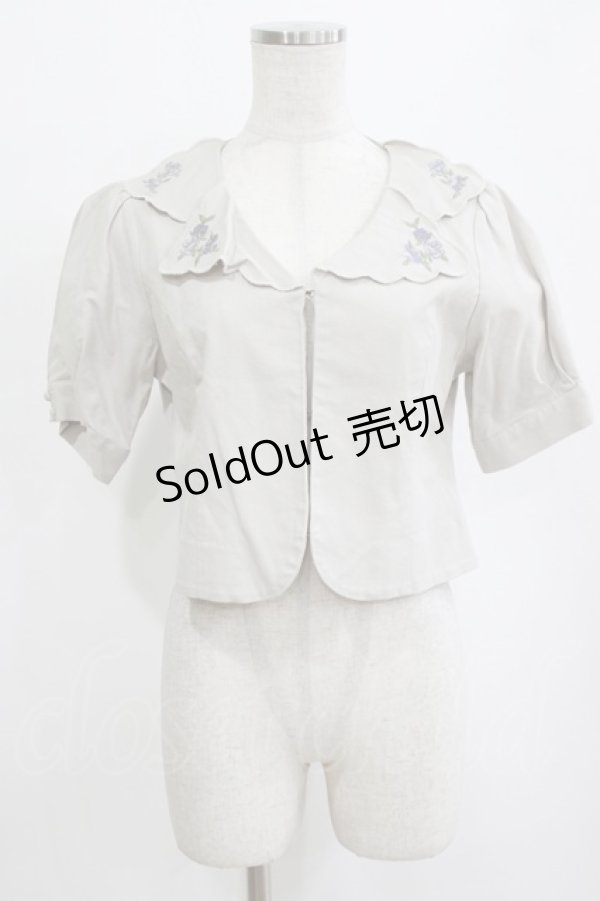 画像1: an another angelus / ハンカチ刺繍開衿ジャケット Free L/GRAY H-26-02-12-045-CA-JA-NS-ZH (1)