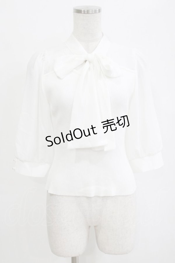 画像1: evelyn / ボウタイトップス Free オフ H-26-02-12-046-LO-TO-NS-ZH (1)