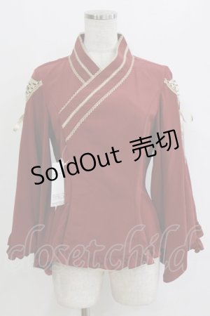 画像: metamorphose / 着物合わせ風ブラウス サイズ1 えんじ H-26-02-12-047-ME-BL-NS-ZH