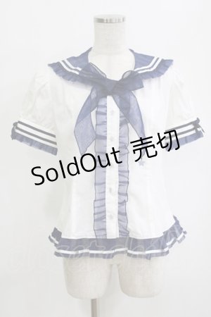 画像: Angelic Pretty / フェアリーマリンブラウス Free オフ/ネイビー H-26-02-12-048-AP-BL-NS-ZH