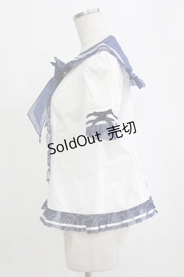 画像2: Angelic Pretty / フェアリーマリンブラウス Free オフ/ネイビー H-26-02-12-048-AP-BL-NS-ZH (2)