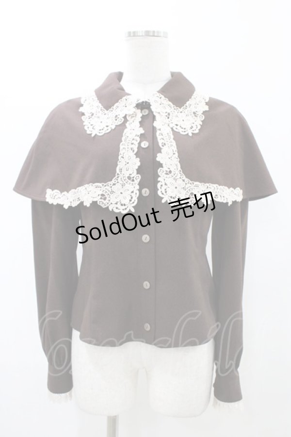 画像1: Innocent World / ケープ付きセシルブラウス M ショコラ×ミルクティ/Chocolat×Milk tea H-26-02-12-1038-IW-BL-NS-ZH (1)